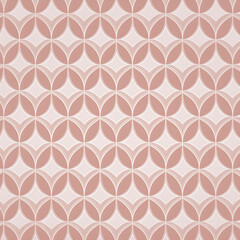 Seamless wallpaper with simple pink and white geometric pattern. Generative AI.