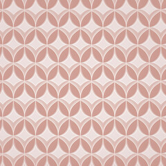 Seamless wallpaper with simple pink and white geometric pattern. Generative AI.