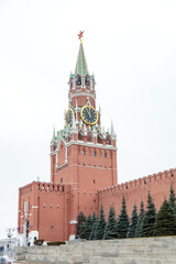 Moscow, Russia. Red square and San Basil 's Cathedral during Christmas period