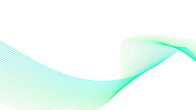 turquoise green tech wavy lines gradient vector illustration