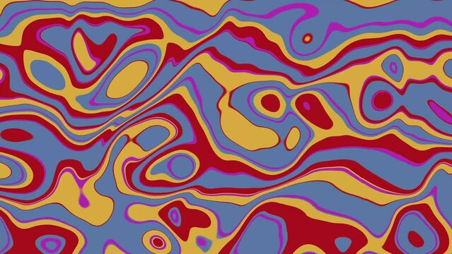Colored wave abstract liquid tech geometric lava psychedelic rainbow motion mosaic background. Seamless looping pattern animation. Video animation Ultra HD 4K 3840x2160