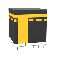 3D Kabaa for Ramadan Celebration. Object on a transparent background