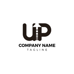 simple typography logo design UP concept