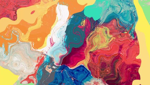 Colored wave abstract liquid tech geometric lava psychedelic rainbow motion mosaic background. Seamless looping pattern animation. Video animation Ultra HD 4K 3840x2160