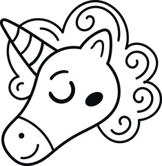 unicorn head line style