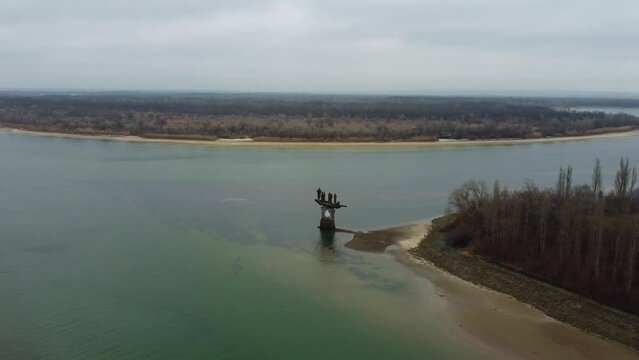 Volgodonsk, Russia - 07.01.2023: Monument to Stepan Razin. The Don River