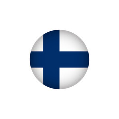 Obraz premium Europe Flag Icon. Finland European Country Circled Flag. Stock Vector Graphics Element