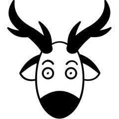 Deer Glyph Vector Icon which can easily modified or edit

