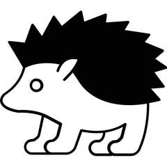 Porcupine Glyph Vector Icon which can easily modified or edit

