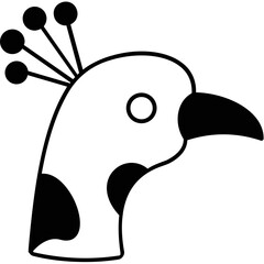 Peacock Glyph Vector Icon which can easily modified or edit