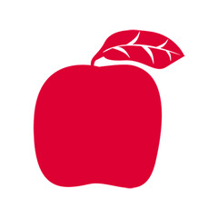 red apple on a white background