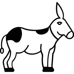 Donkey Glyph Vector Icon which can easily modified or edit

