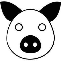 Pig Glyph Vector Icon which can easily modified or edit 
