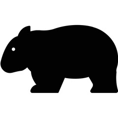 Wombat Glyph Vector Icon which can easily modified or edit

