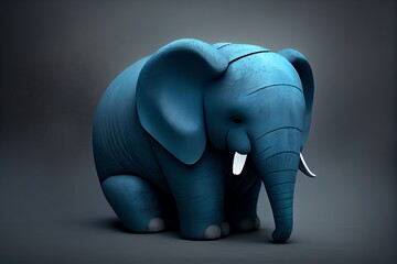 Blue Monday Elephant Concept, The Most Sad And Depressing Day Of The Year. Generative AI
