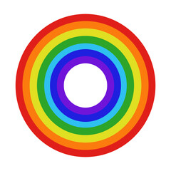 Rainbow circle hand drawn on transparent  background.	