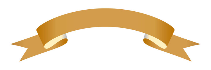 Collection of Blank Ribbon Banner in Gold Colors.