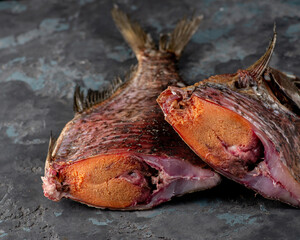 Salted dried roach fish. Fish appetizer for beer