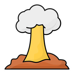 Actinides in the environment outline color concept, vector icon design, Environmental pollution symbol, Chemical Biological contamination sign, Pollutants illustration