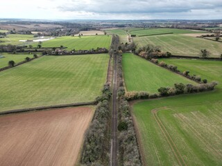 Aerial view of Ropley village and station in Hampshire