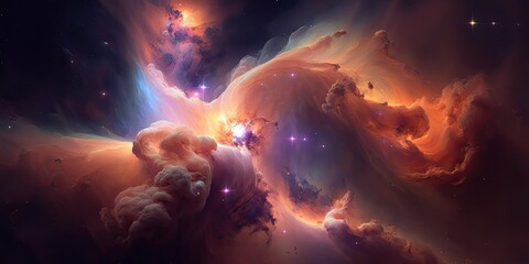 Fototapeta na wymiar A Space themed background with a nebula