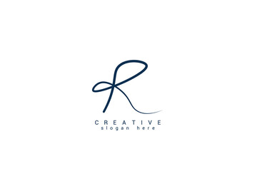 vector graphic illustration logo design with initial letter R monogram