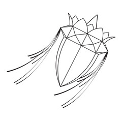 black outline Wesak lantern vector icon