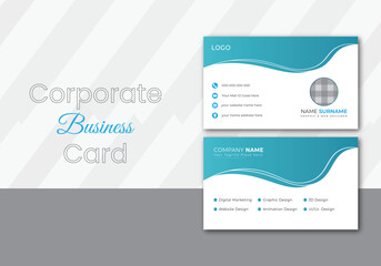 Luxury Business card. Business card template. Modern Business card. Blue Business Card.	