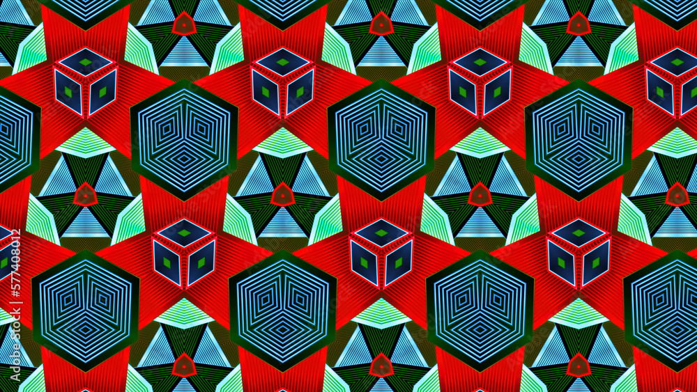 Poster bright flashing pattern of geometric shapes. motion. acid flashing pattern with repeating geometric 