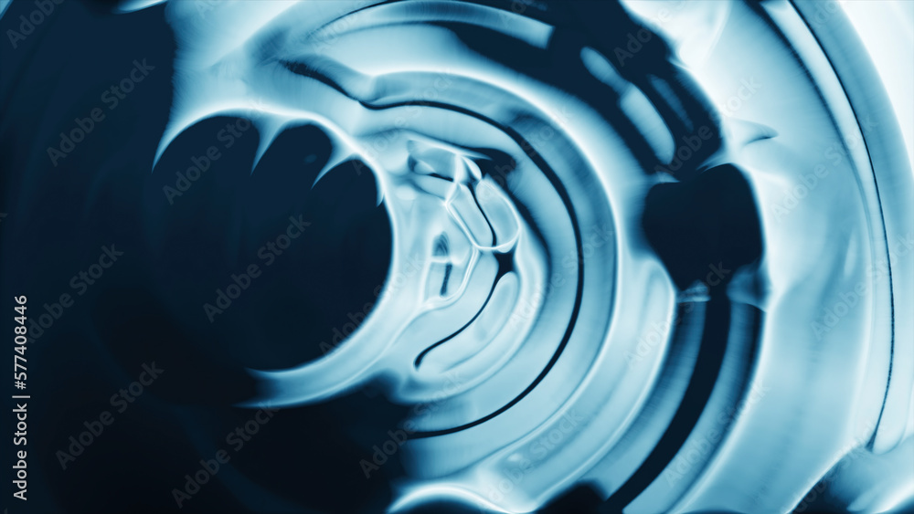 Aufkleber colorful abstract liquid spinning with bubbles. motion. circles on surface of colorful bright liquid