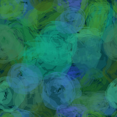 Obraz na płótnie Canvas Translucent watercolor circles. Vector seamless pattern. Beautiful background