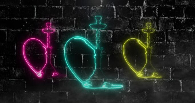 NeonHookah  Colored wave abstract liquid tech geometric lava psychedelic rainbow motion mosaic background. Seamless looping pattern animation. Video animation Ultra HD 4K 3840x2160