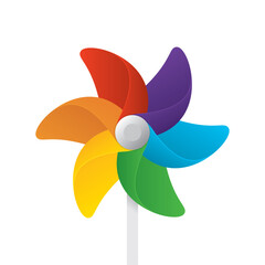 Vector ralistic colored Windmill. Isolated on white background. © Jan