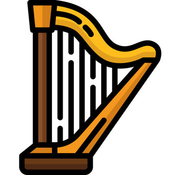 recommend clip art: harp filled outline icon