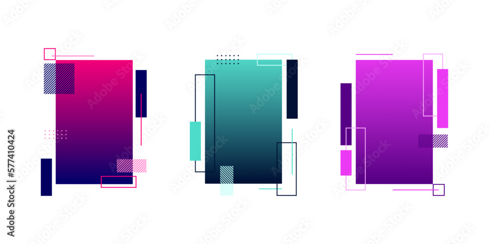 Poster set of banners template with gradient