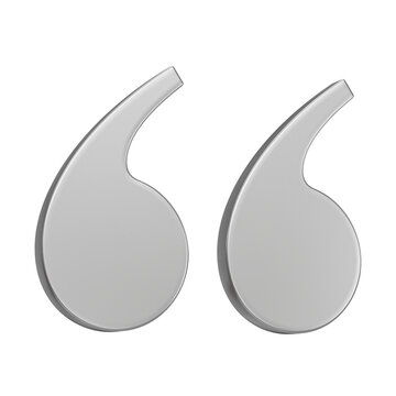 3d render, Metal Quote icon