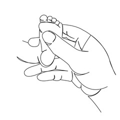 Fototapeta premium newborn's foot in mother's hand
