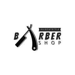 Barber Shop Logo Template. Logo For Barber Shop and Men's Salon.