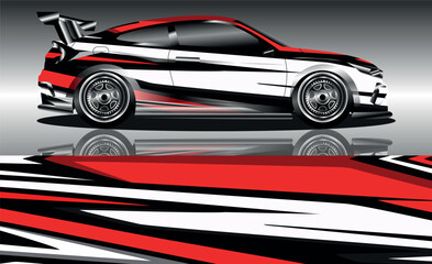 sports car wrap design vector