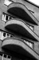 The modern architecture in city Katowice, Poland Black&white photography © Agata