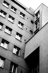 The modern architecture in city Katowice, Poland Black&white photography - obrazy, fototapety, plakaty