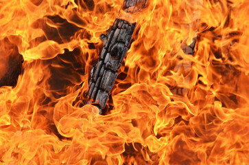 fire in the fireplace