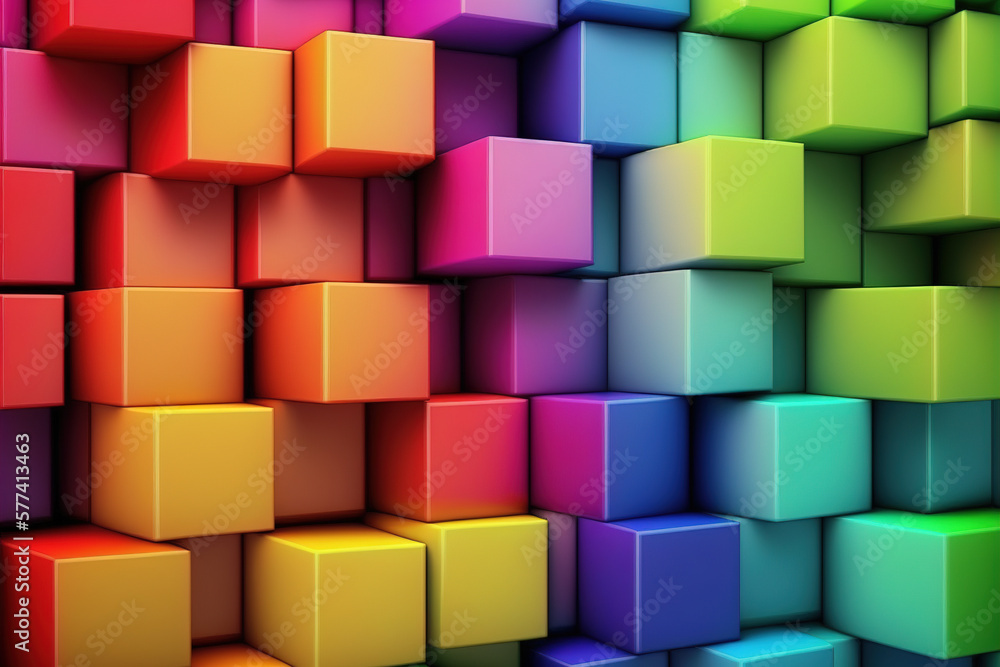 Poster abstract background of cube blocks wall stacking design for cubic wallpaper background . admirable g