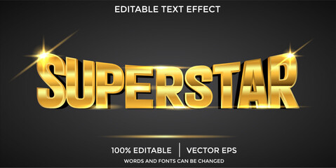 Font design for word superstar in golden color illustration