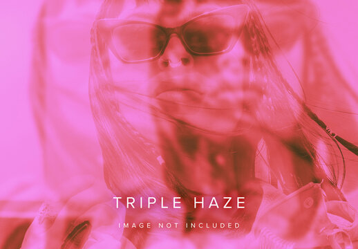 Pink Triple Haze Photo Effect Mockup