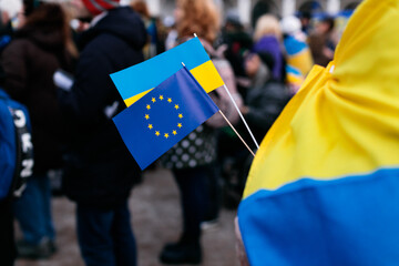 Flags of Europe and Ukraine