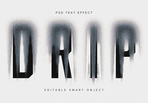 Dripping Texture Text Effect Mockup 