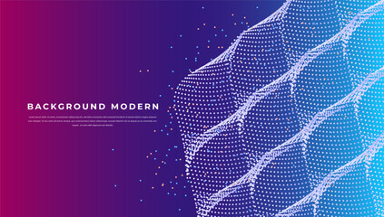 Liquid abstract network wave, background with blue and yellow and dotted element, perfect for persentation element back drop, video or company banner and walpaper
