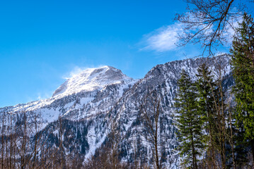 Snowy mountain in Upper Austrian alps