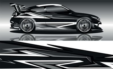 sports car wrap design vector